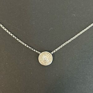 SLANE Column Collection sterling silver necklace with diamond accented charm.